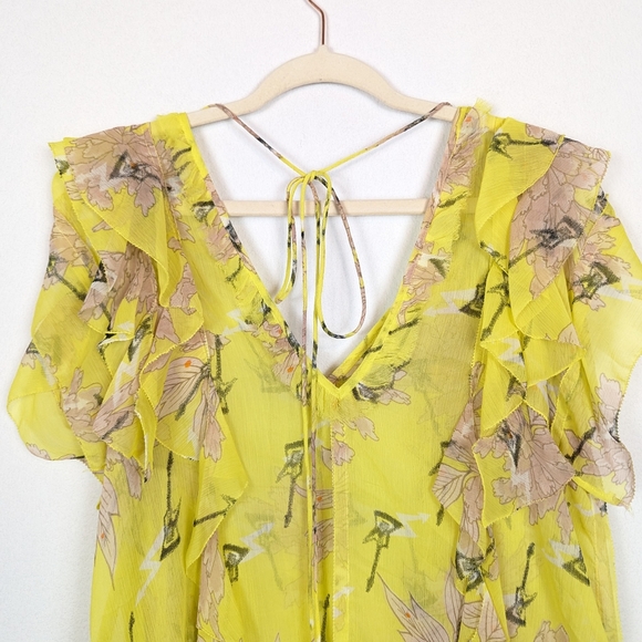 NWT Zadig & Voltaire Rivel Floral Print Chiffon Sheer Dress - Picture 5 of 9